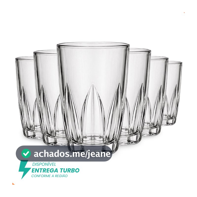 Jogo De 6 ou 12 Copos 240ml Em Vidro - Ideal Para Água, Suco, Drinks e Bebidas