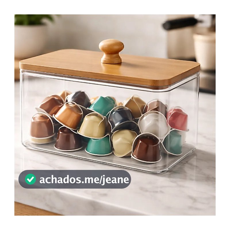 Porta Cápsulas Grande Multiuso Transparente Organizador Prático Resistente Ideal para Café e Diversos Itens do Dia a Dia