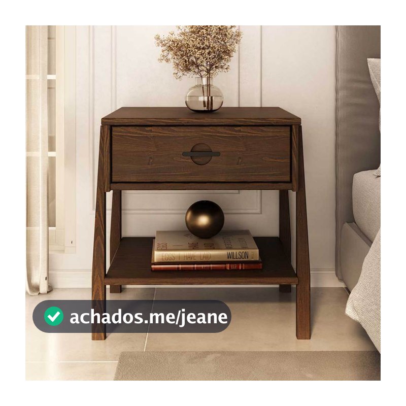 Cômoda de Cabeceira Quarto Madeira 50 cm Moderna Cor Imbuia Adamo