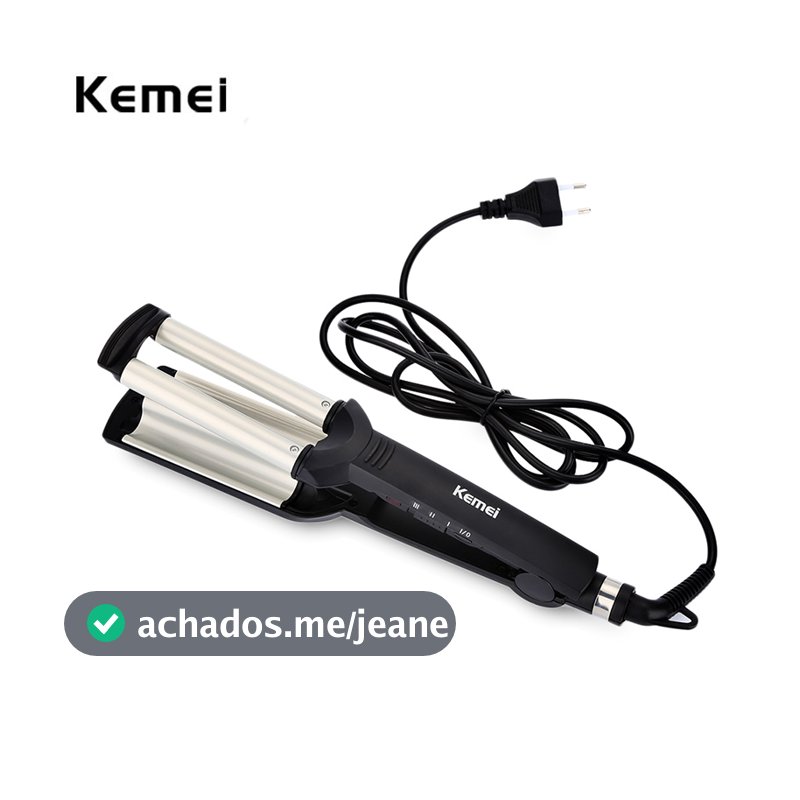 Kemei Professional Wave Hair Styler 3 Barrils Big Curling Iron Modelador De Cabelo Crimpagem Ferro Fofo Salão De Waver
