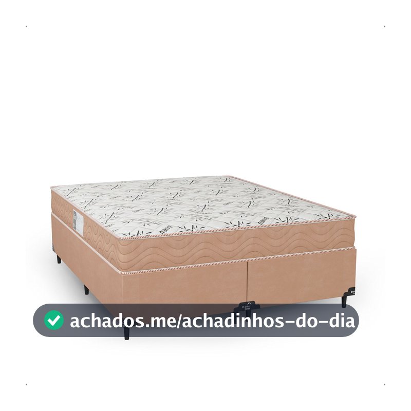 Cama Box Queen Bipartido + Colchão D33 One Face - Suede Bege