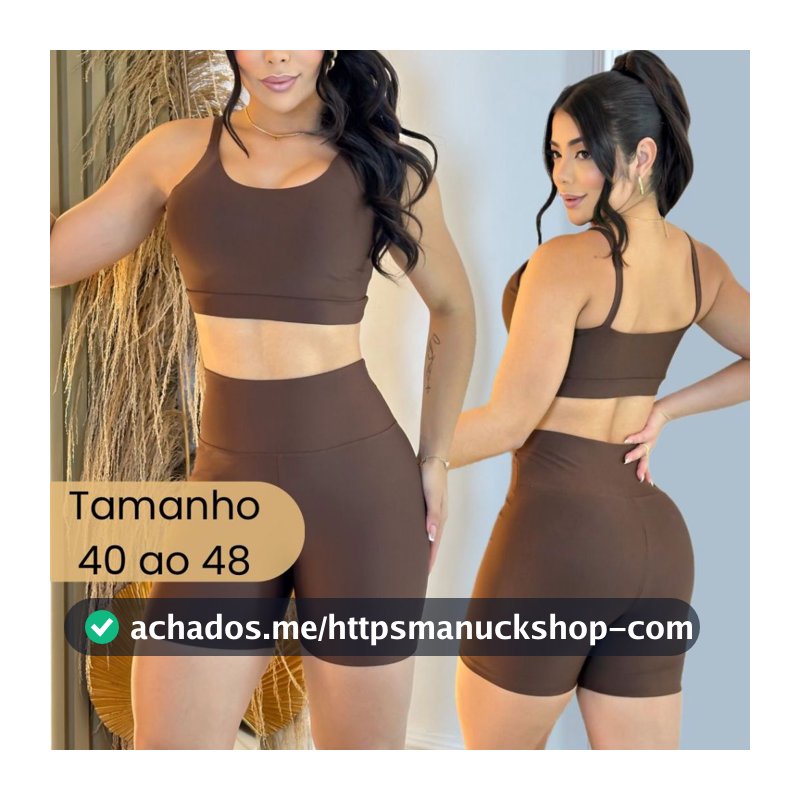 Conjunto Short Fitness Cintura Alta Suplex Premium Zero Transparência