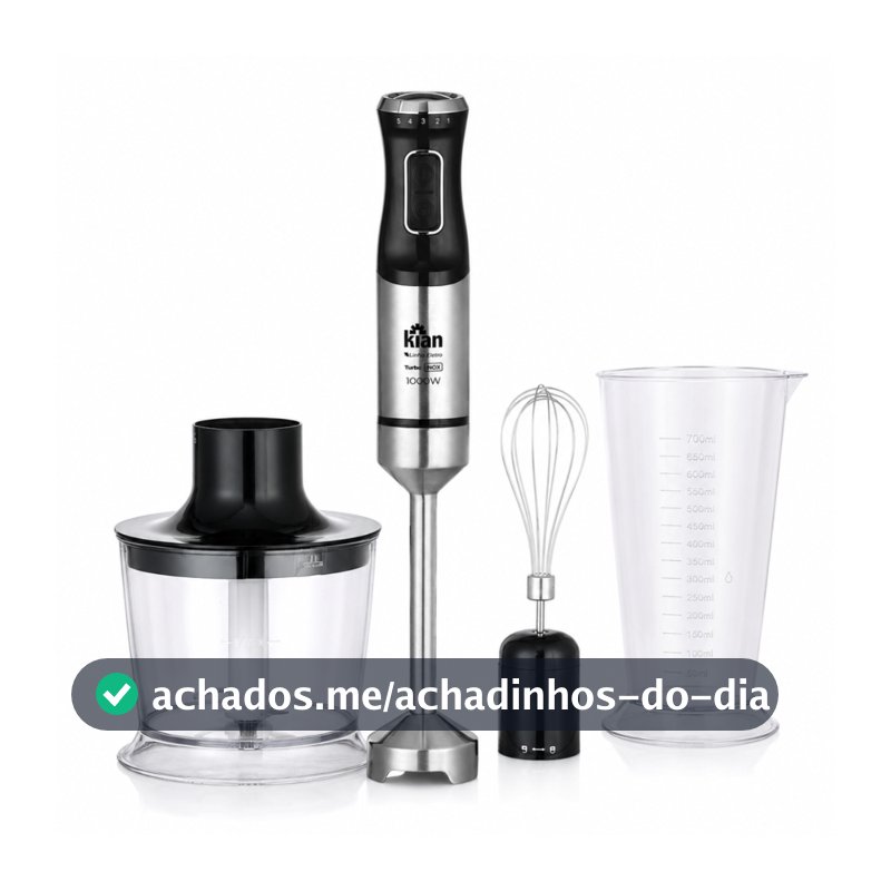 KIAN MIXER 1000W 3X1 INOX TURBO PRETO 127V