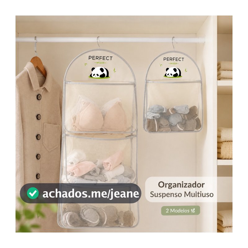 Saco Organizador Bolsa De Malha Para Armazenamento De Roupas Íntimas Suspensas