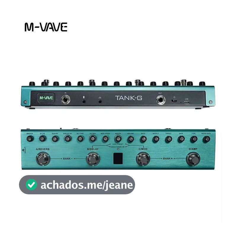 Pedal multi-efeitos para guitarra M-VAVE Tank-G 36 predefinições 9 ranhuras para pré-amplificador 8 ranhuras para cabina