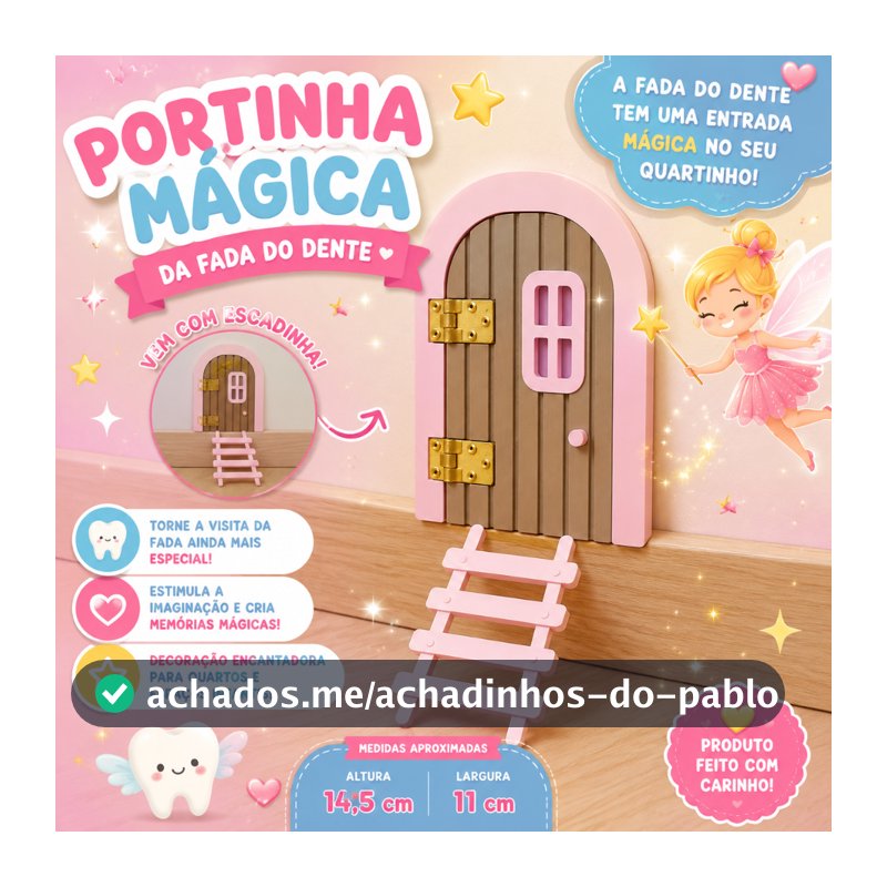 Portinha fada do dente - Mini porta fada - portinha ratinho Perez