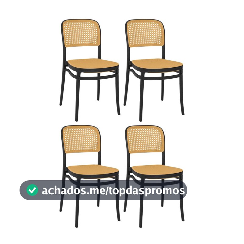 Kit 4 Cadeiras de Jantar Roma para Sala e Cozinha