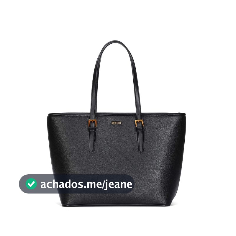 Bolsa Shopper Santa Lolla Preta Floater Alça Ombro