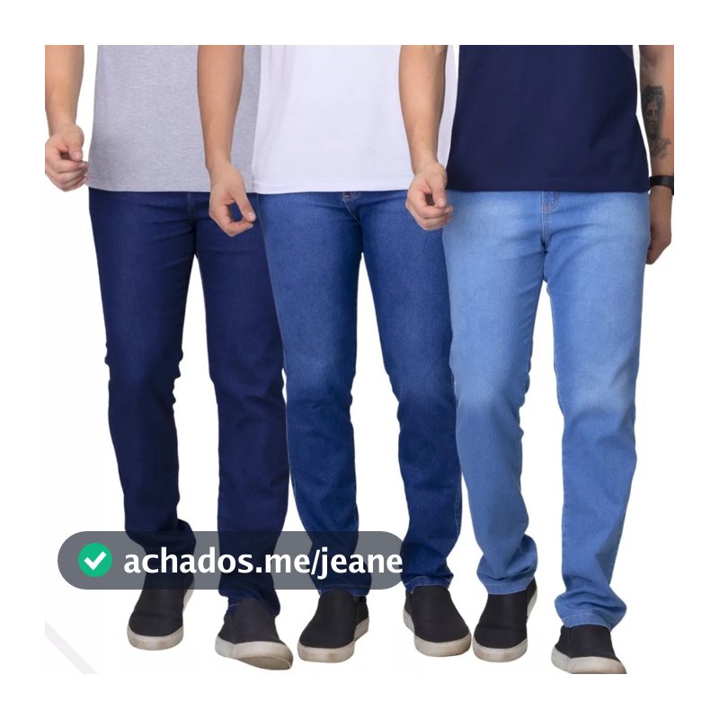 Kit Calças jeans masculina linha premium original tecido grosso ajustado
