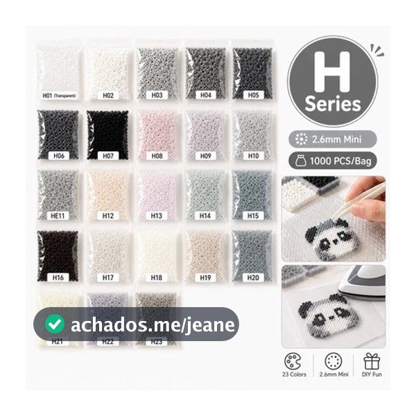 1000 Peças Contas de Fusão Mini Série H 2,6mm Pacote de Reposição | Perler Hama Fuse Beads para Pixel Art DIY