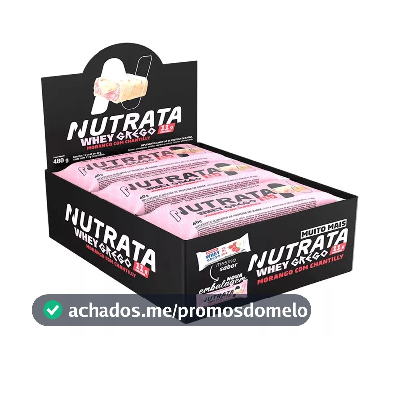 Whey Grego Bar Barra de proteína - Caixa c/ 12 barrinhas - Nutrata