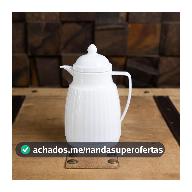 Garrafa Térmica de Plástico Essência Branca 300ml Wolff para Café Chá Agua e Uso Diário Qualidade Elegância Casa Cozinha
