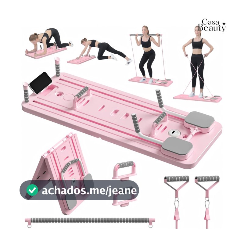 Prancha Multifuncional 9 em 1 para Pilates e Abdominal, Treino Completo, Dobrável e Portátil CASA BEAUTY