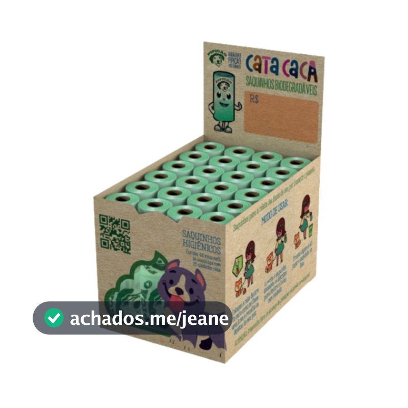Display 48 Rolinhos de Saquinhos Biodegradáveis Cata Caca Refil Pipicão