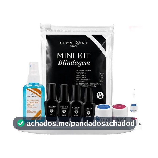 Kit Mini Blindagem Cuccio Prep Fuse Base Top Coat Passo 1 2 3 5 + Gel Kit unha Completo