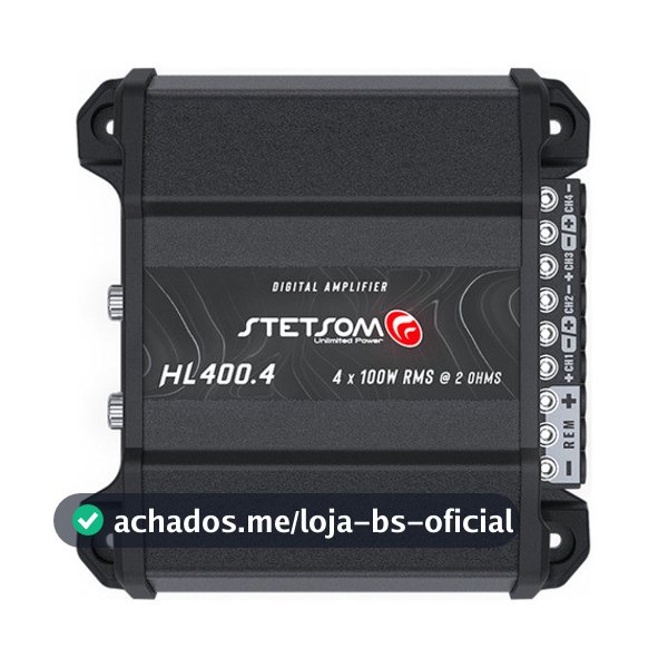 Módulo Amplificador Automotivo Stetsom Hl 400.4 4 Canais 400w PT