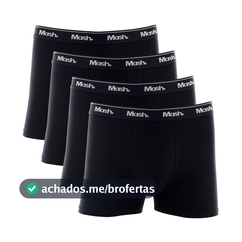 Kit Cueca Boxer Mash 4 Peças Masculina Algodão Elástico