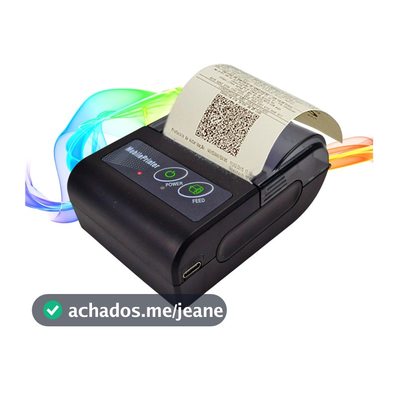 Mini Impressora 58mm Portátil Para Ifood Bluetooth Térmica Android Ios Sem Fio Celular Sem Tinta