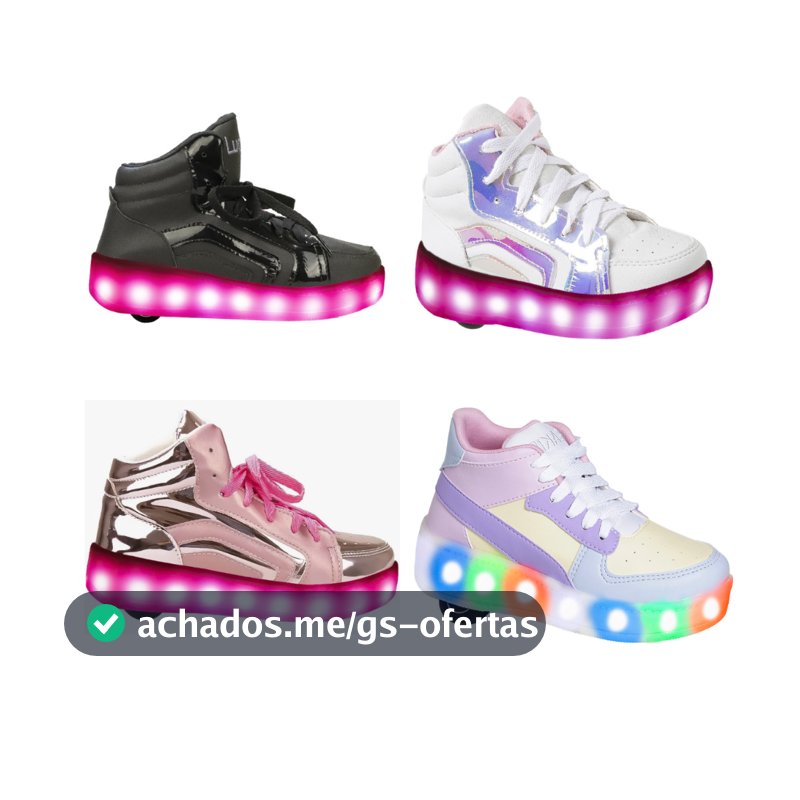 Tênis Infantil Feminino Luz Led Rodinha Luzinha Menina Moda 1 Rodinha Recarregável Colorido
