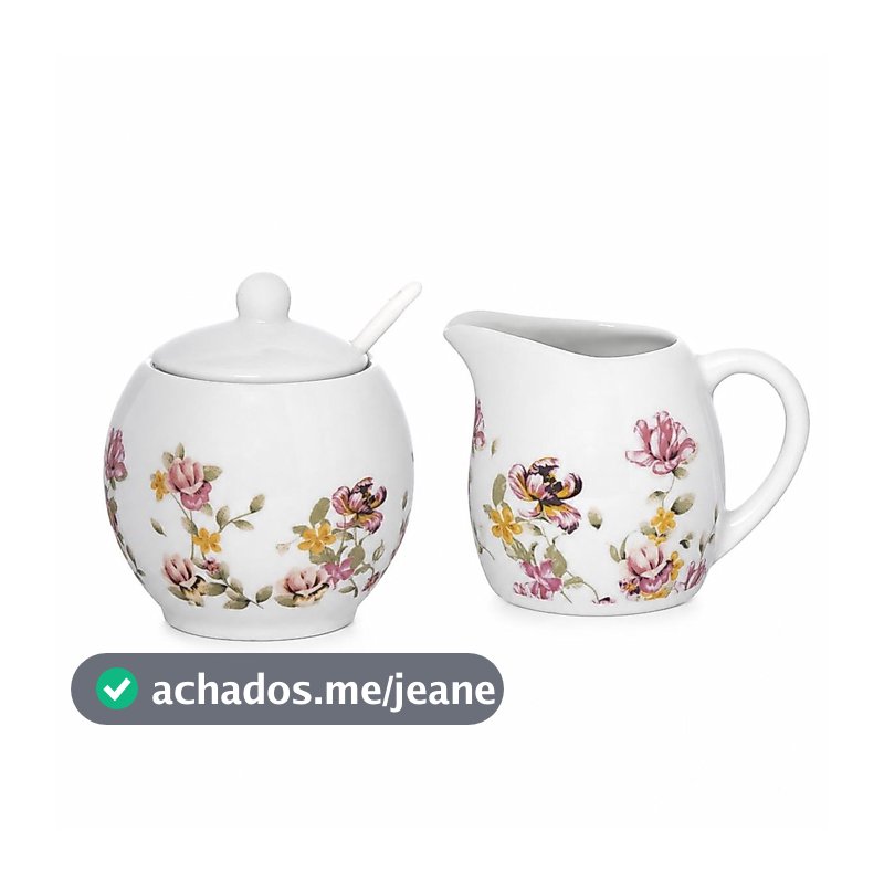 Kit Açucareiro E Leiteira Porcelana Le Jardin Hauskraft