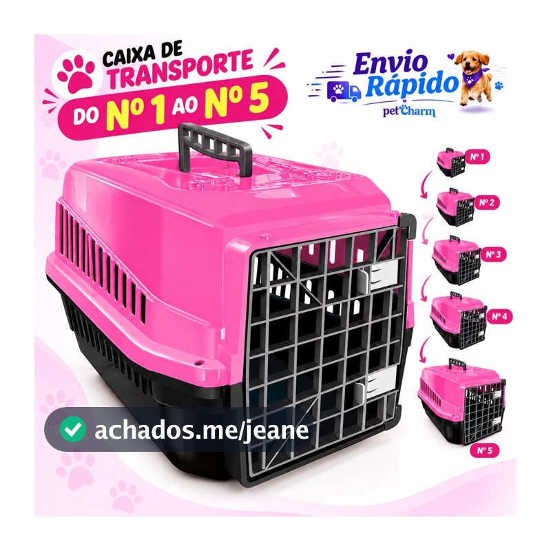 Caixa de transporte Transportadora Pet do 1 ao 5 Cachorro e Gato