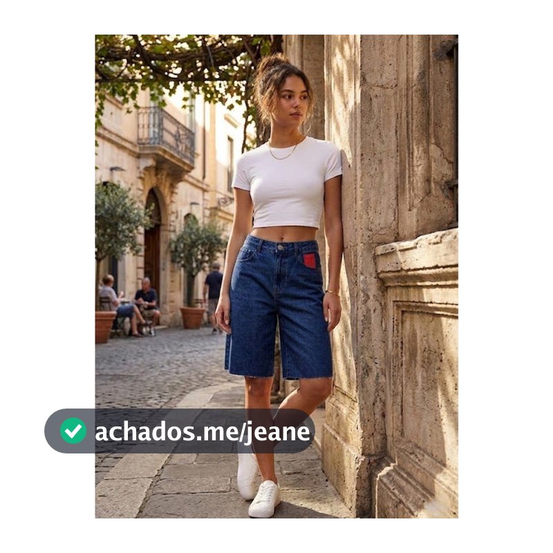 Shorts bermuda jeans femininos de cintura alta,  barra cortado modelo de verão