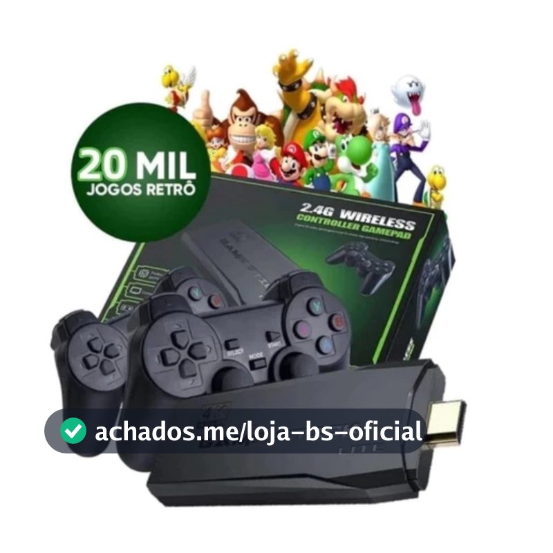 Video Game  Stick 4K Com 20000/30000 Jogos 64gb 2 Controles Sem Fio Console Portatil Original