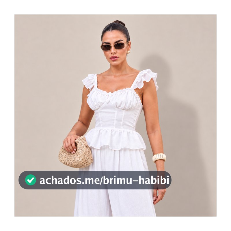 Conjunto Feminino Blusa estilo Corset com babados + Calça estilo Aladim forrada