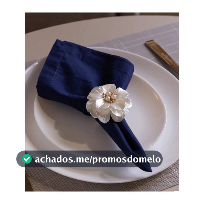 Conjunto 4 Anéis para Guardanapo Flor em Plástico Wolff