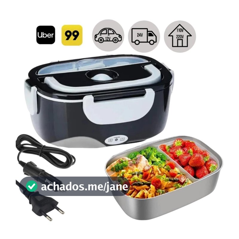 Marmita Elétrica Veicular Bivolt P/ Carro Casa Taxi Uber Caminhão 12V 24V 110V 220V C