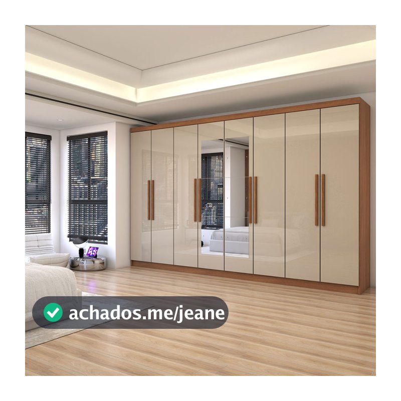 Guarda-Roupa Casal Odisseia 8 Portas 4 Gavetas com Espelho - Panorama Móveis