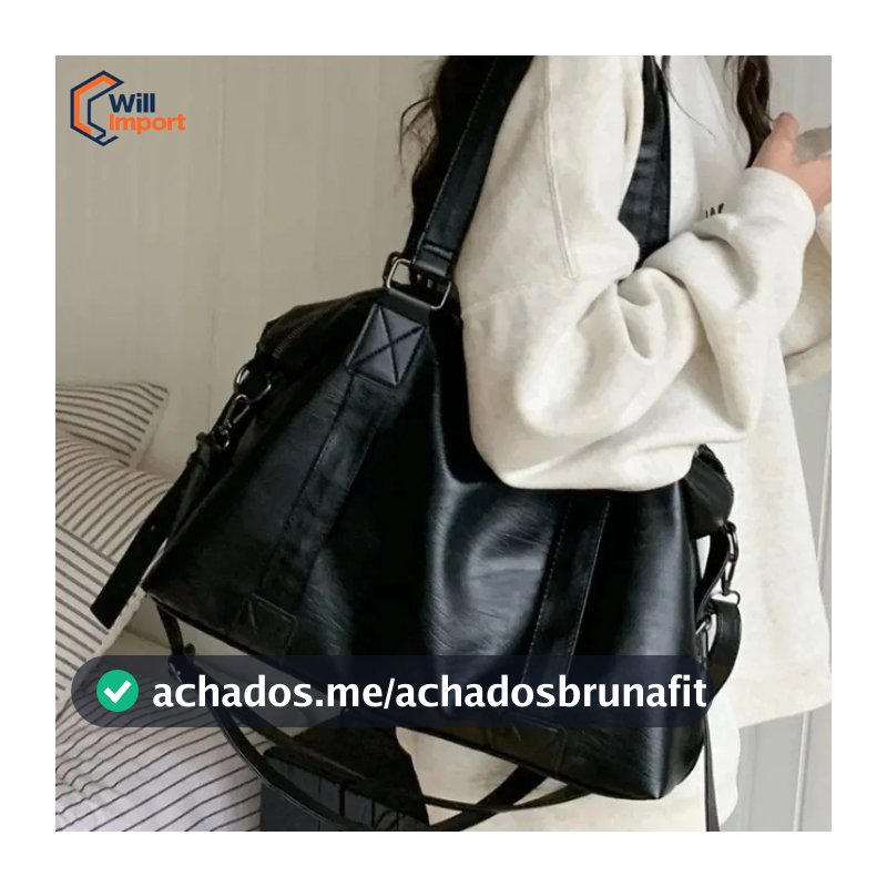 Bolsa de ombro vintage grande capacidade feminina, bolsa transversal preta