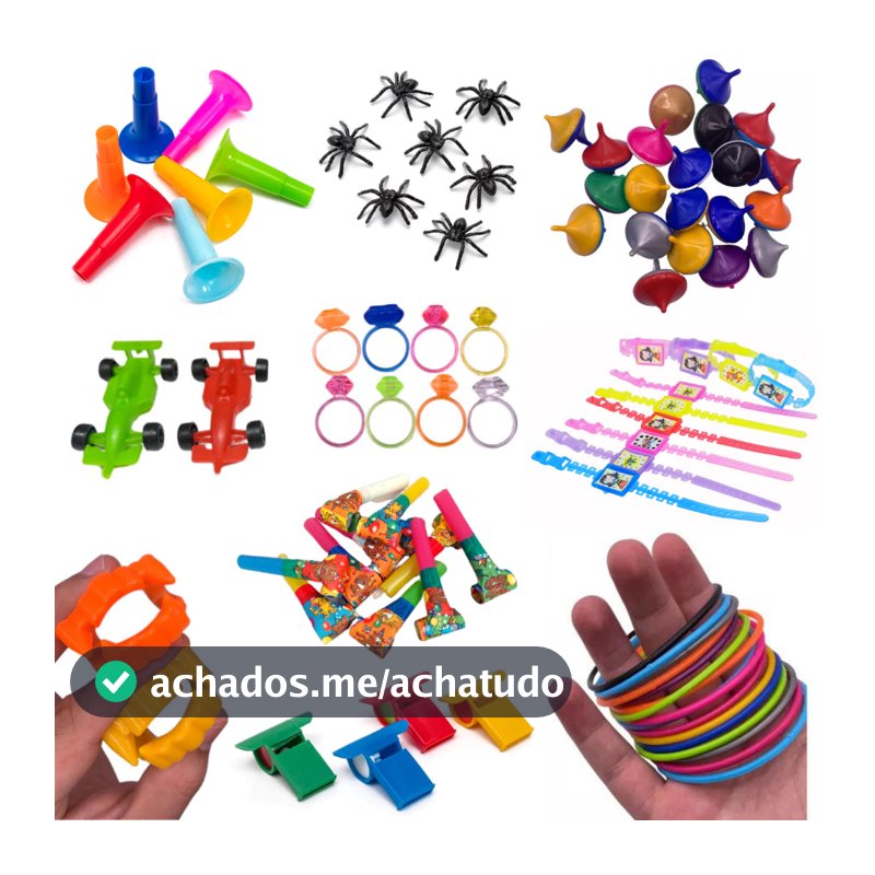 Kit 100 Mini Brinquedos Aniversário Festa Lembrancinha Saquinho Surpresa Dia das Crianças Infantil