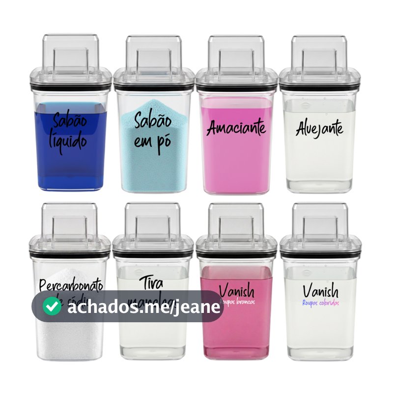 Dispenser 1,4 Litros Personalizado Pote Organizador De Lavanderia Produto De Limpeza