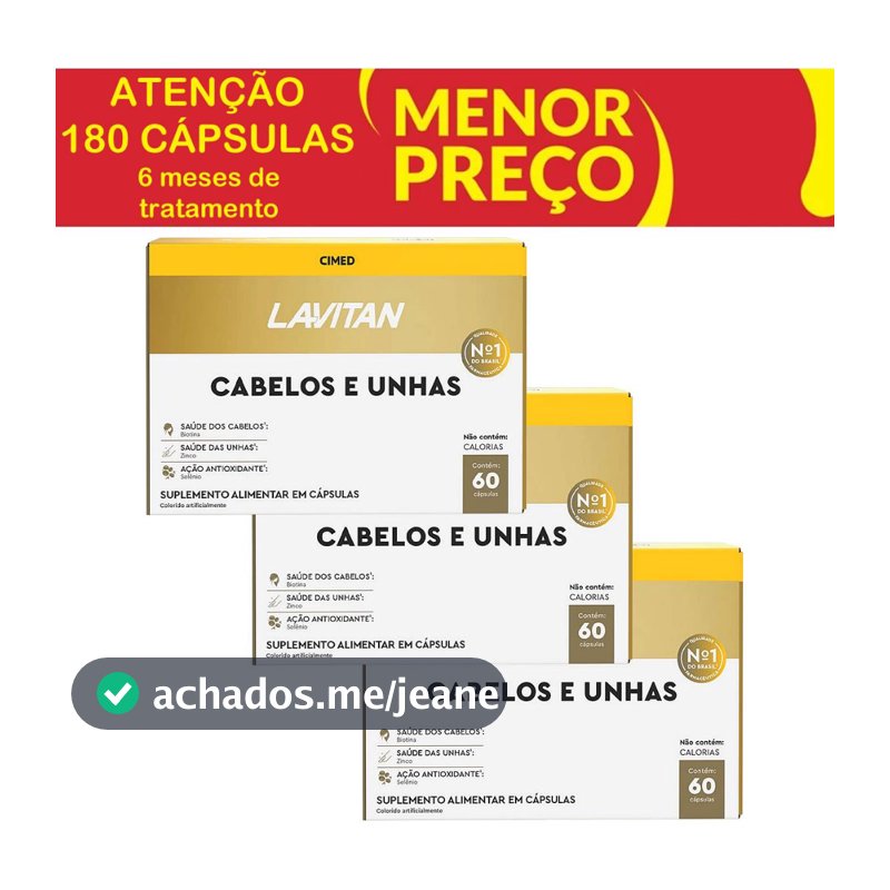 Kit 3 und Lavitan Cabelos e Unhas 60 Cápsulas