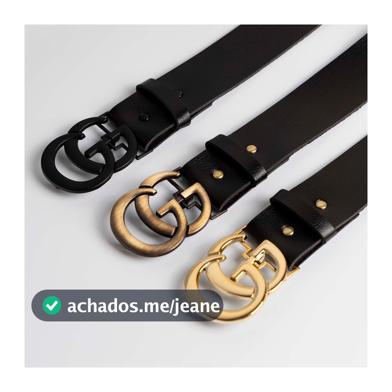 Kit 3 Cintos Femininos Couro Ecologico Detalhe Fivela Gg