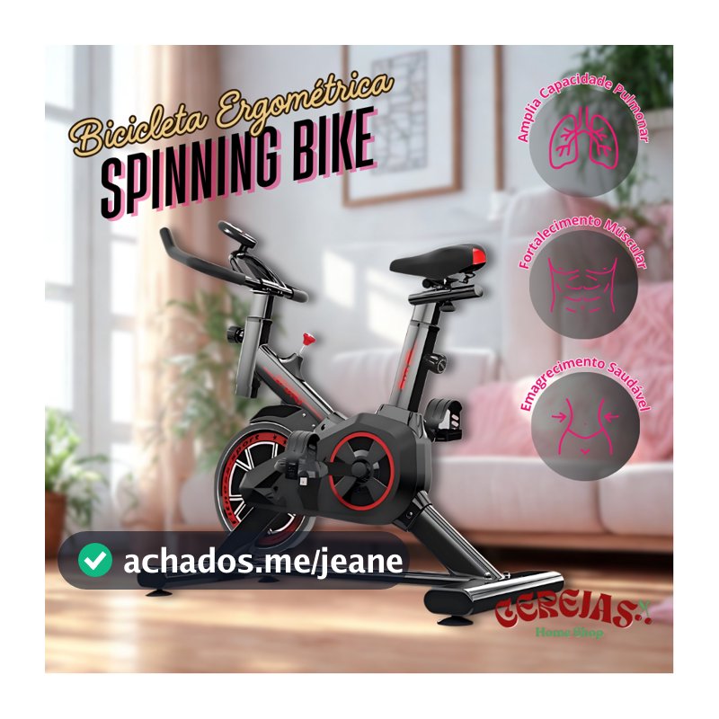 Bicicleta Spinning Profissional Ergométrica com Roda de Inércia Reforçada Suporta 120kg