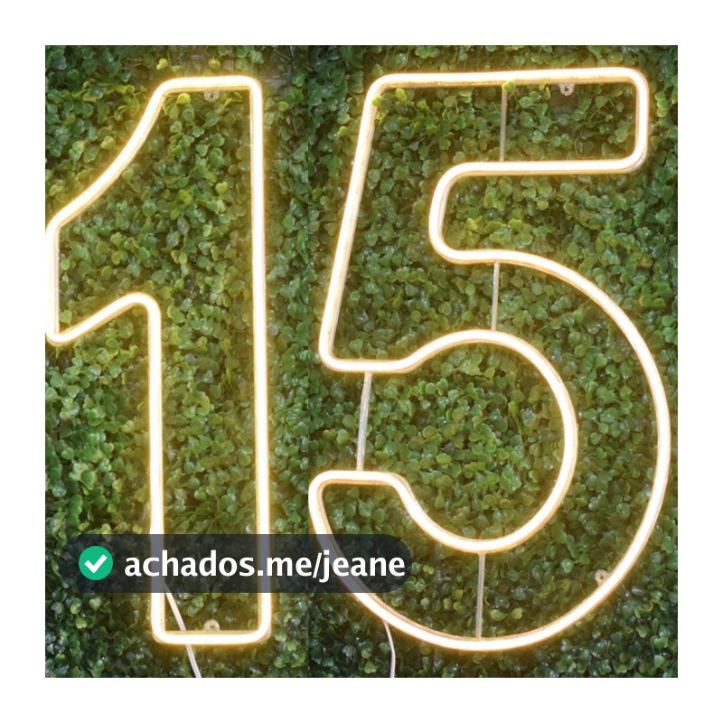 Luminária led neon - Kit Números 1 e 5 decoração 30cm e 50cm altura aniversário 15 anos