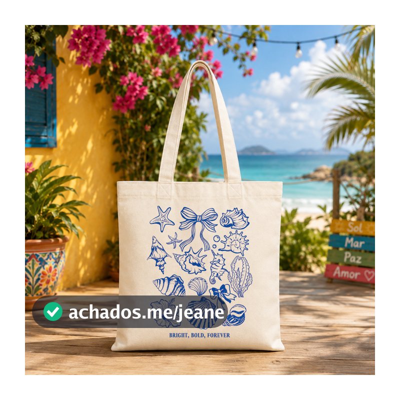 Ecobag Bolsa Sacola de Praia Algodão Cru Estampa Frase Divertida Estilosa Espaçosa Dia a Dia