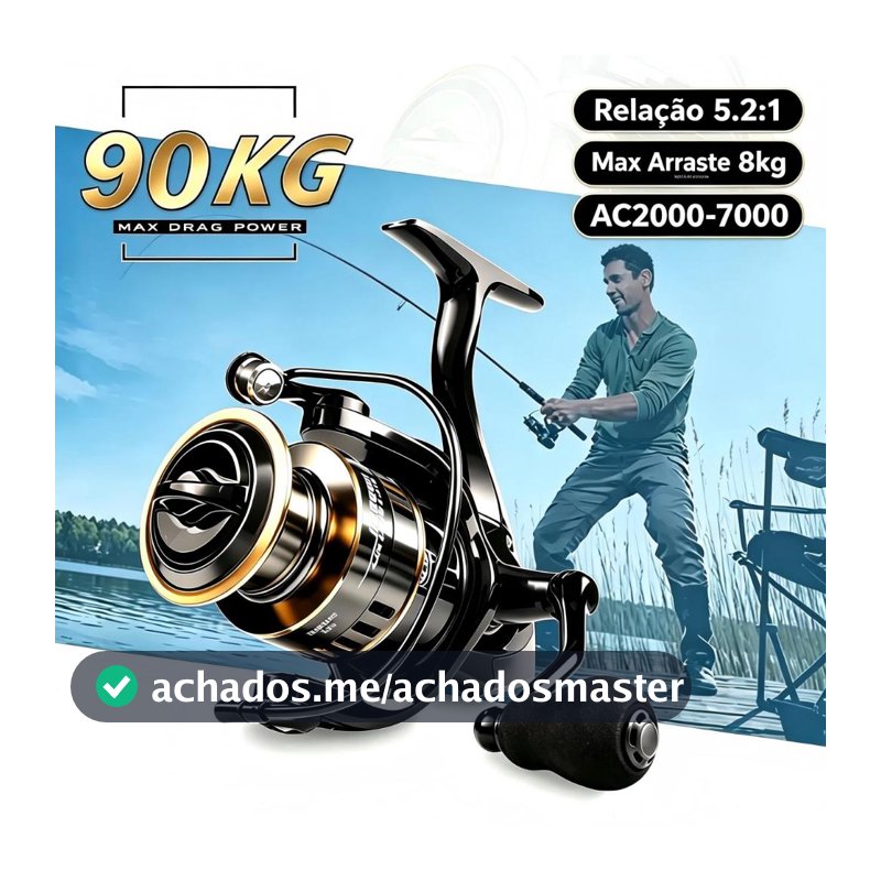 Kit Vara Lure Carbono Spinning Molinete AC2000 ou Carretilha Baitcasting Mão Direita/Esquerda