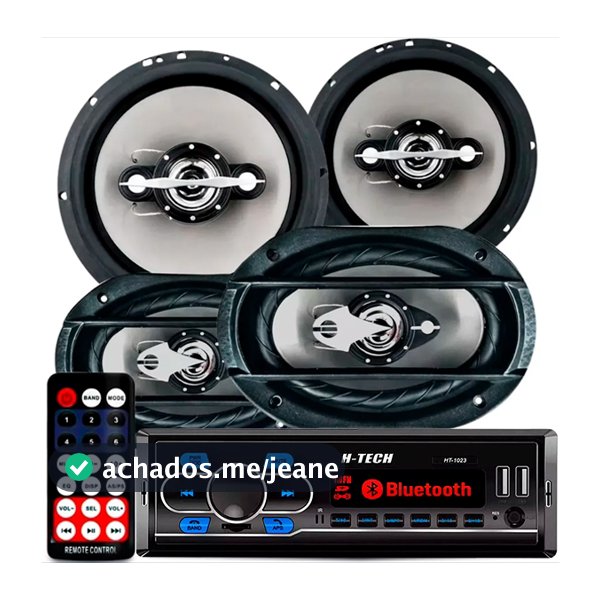 Kit Som Automotivo Bluetooth Auto Falante Leson 6 + 6x9 340w