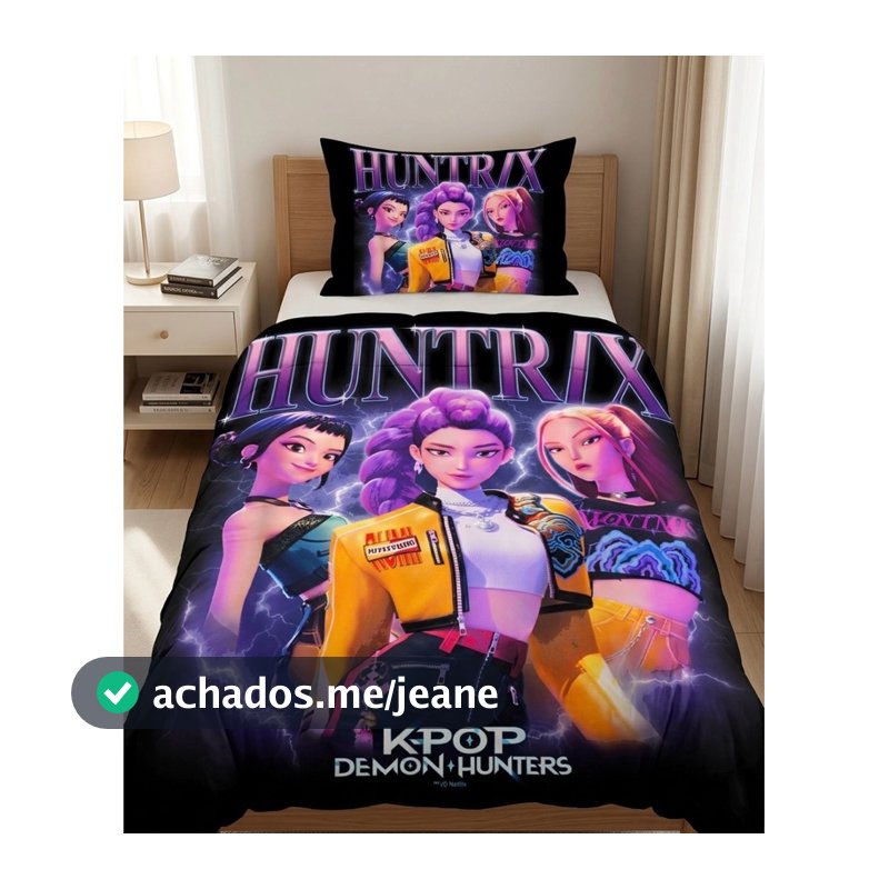 ENVIO IMEDIATO Edredom Solteiro 3 Pçs Manta Cobertor Estampa Pop Coreana