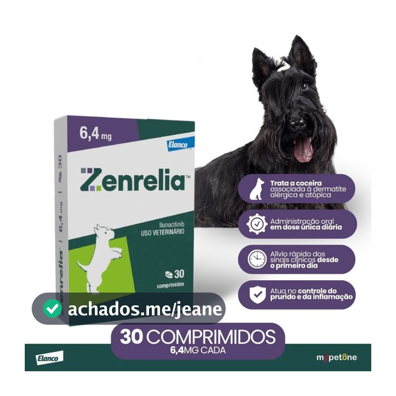 Zenrelia 6,4mg Dermatológico Elanco para Cães - 30 Comprimidos