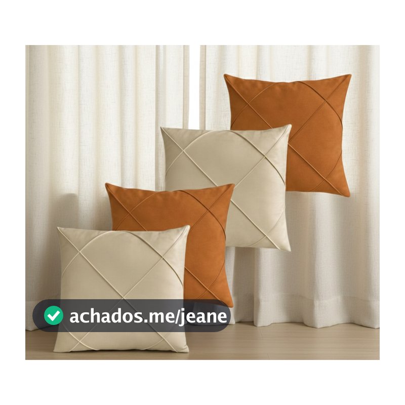 Kit de 4 Capas De Almofadas Suede AVELUDADAS Drapeada 45x45 cm Decorativas