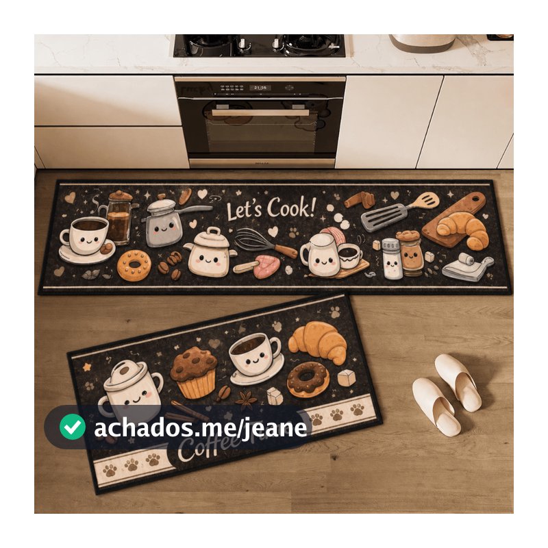 Jogo Kit De Tapetes Para Cozinha Antiderrapante Belga Passadeira 2 pçs