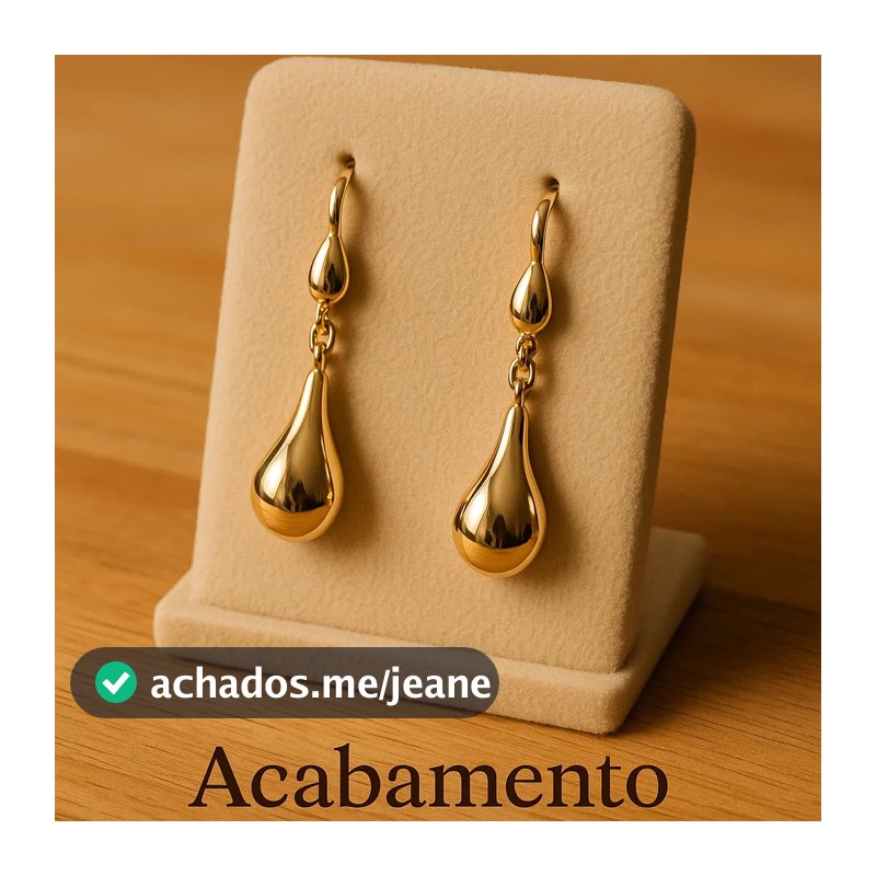 Brinco Gota Feminino Banhado a Ouro 18K Luxo Europeu Elegante Não Desbota Não Escurece