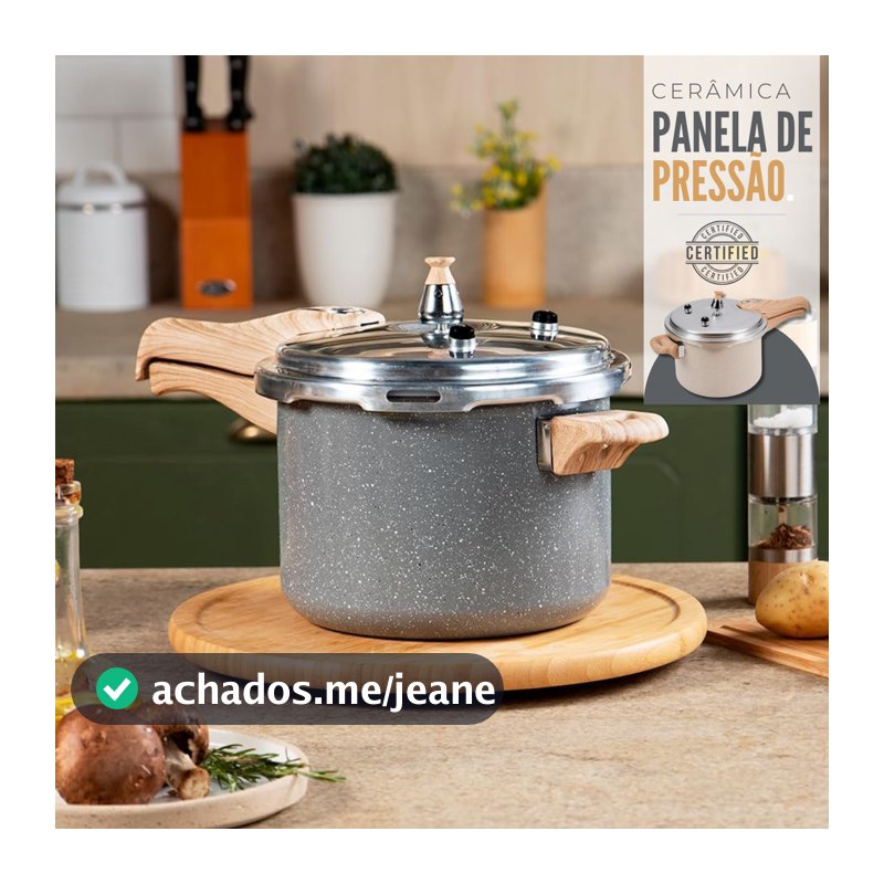 Panela De Pressão Indução Ecoglide 4,2l Cremic Antiaderente Cerâmico