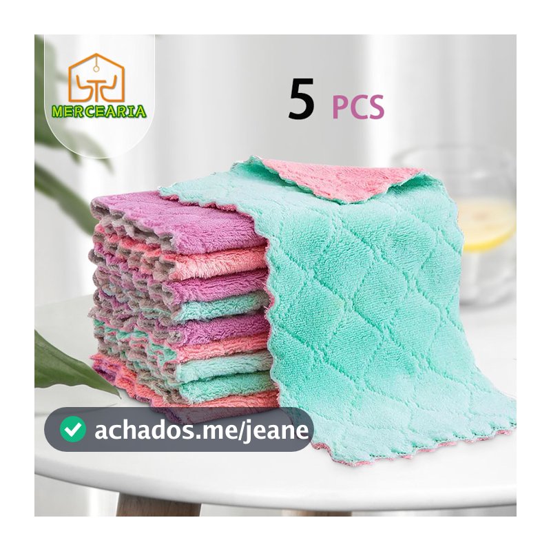 1/3/5 pcs Pano absorvente de microfibra para mesa de cozinha, pano de limpeza