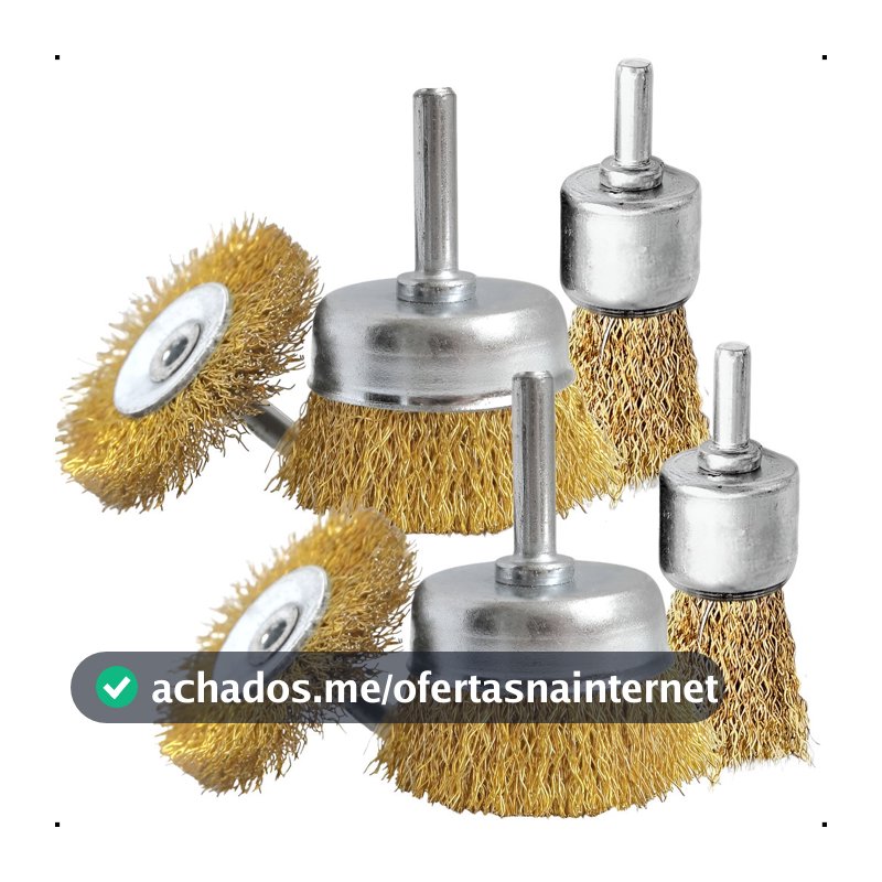 Escova de Aço Para Furadeira Parafusadeira Limpeza Panela Circular Rotativa Com Haste Tira Ferrugem