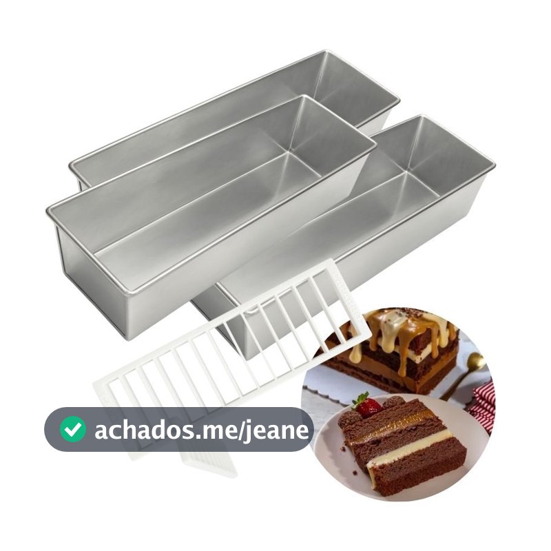 Kit 3 Formas Para Bolo Slice cake pão de forma e 01 Marcador Fatia  Caparroz